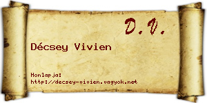 Décsey Vivien névjegykártya